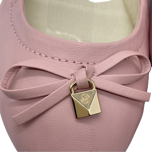Michael Kors Women's Flats Juliette Pink Leather Ballet Slip On Designer NEW - Picture 6 of 11
